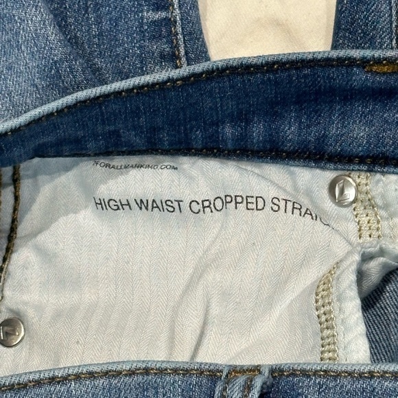 👖🎵 7 FOR ALL MANKIND High Waist Cropped Straight Jeans‎ | Size 28 | Distressed - Picture 5 of 6
